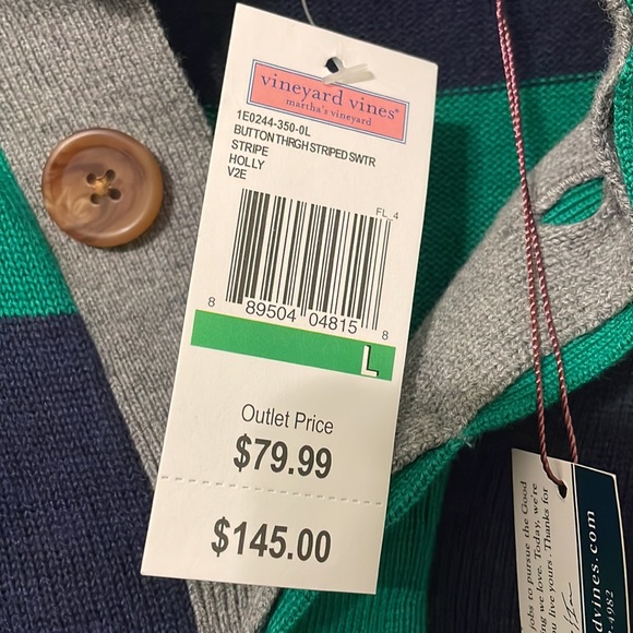 NWT Vineyard Vines Striped Sweater - Picture 3 of 6